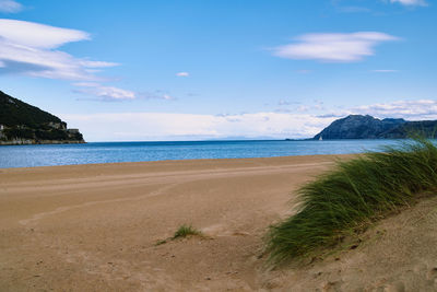 Scenic view of beach against sky