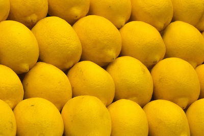 Full frame shot of lemons in market