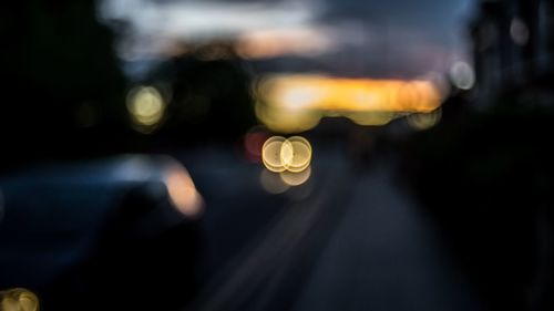 Defocused image of illuminated lights