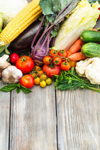 Tomatoes and vegetables on farm