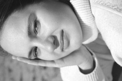 Close-up portrait of smiling girl