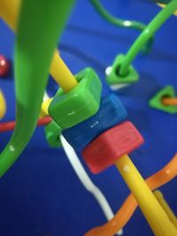 Close-up of blue toy