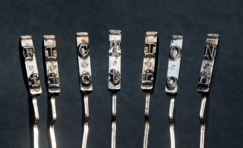 Close-up of old machine part