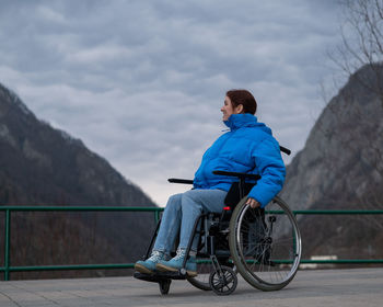 Man riding bicycle