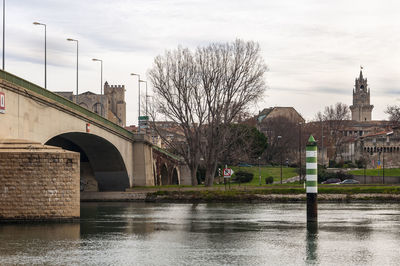 Arch bridge over river