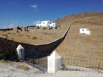 View of buildings in town against sky