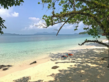 Scenic view of beach against sky