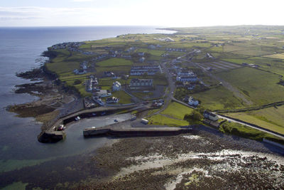 High angle view of beach against sky