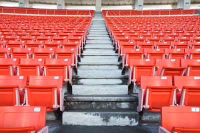 Empty chairs at beach