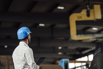 Man working with mobile phone