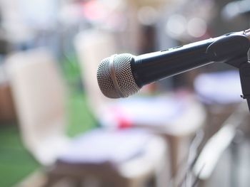 Close-up of microphone