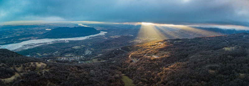 Aerial view of landscape against sky