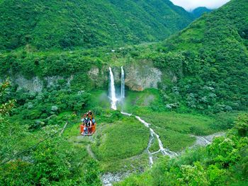 Scenic view of waterfall