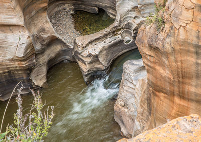 Scenic view of waterfall