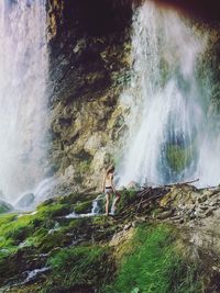 Scenic view of waterfall