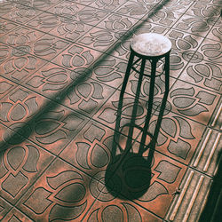 High angle view of illuminated lighting equipment on table