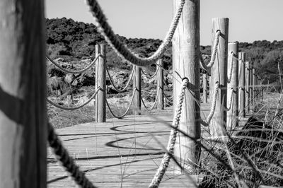 Wooden fence at beach 