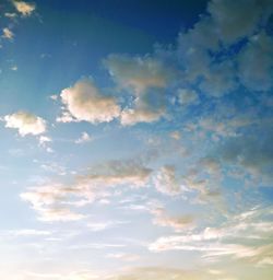 Low angle view of sky at sunset