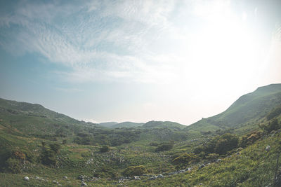 Scenic view of mountains against sky