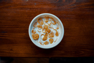 High angle view of coffee on table