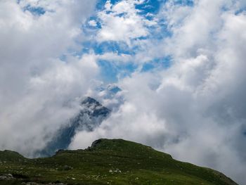 Low angle view of mountain against sky