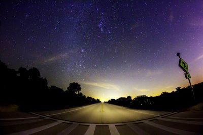 View of road at night