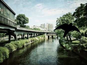 View of bridge over river