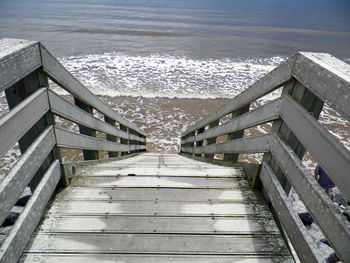 Steps leading towards at beach