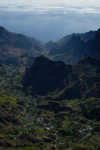 Scenic view of mountains against sky