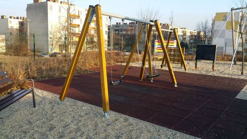 View of swing in playground