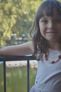 Portrait of cute girl in park