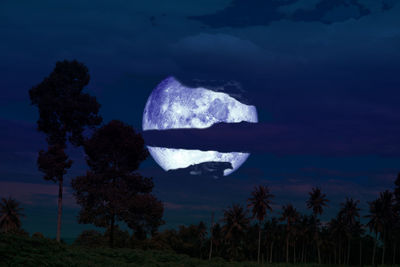 Scenic view of sea against sky at night
