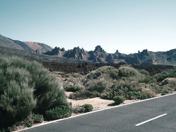 Scenic view of landscape against clear sky