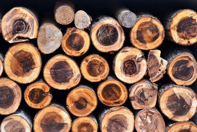 Full frame shot of logs