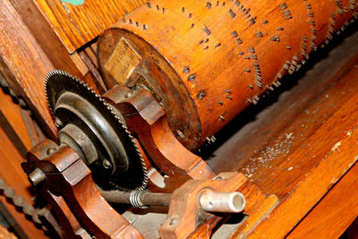 Close-up of rusty machinery