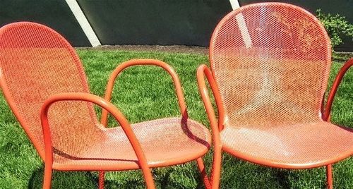 Chairs in backyard