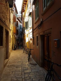 Street amidst residential buildings