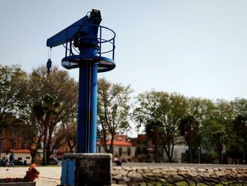 Low angle view of street light against clear sky
