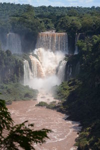 Scenic view of waterfall