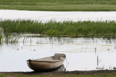 View of boat in lake