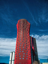 Low angle view of modern building against sky