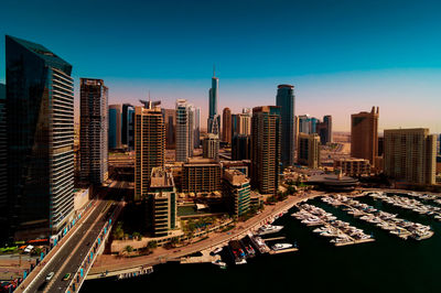 Aerial view of buildings in city