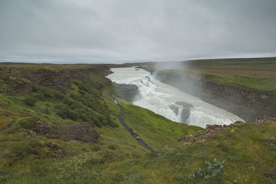 Scenic view of waterfall