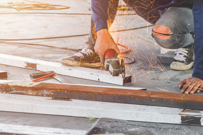 Man working on wood