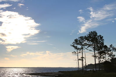 Scenic view of sea against sky at sunset