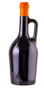 Close-up of glass bottle against white background