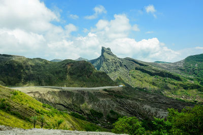 Scenic view of mountains against sky