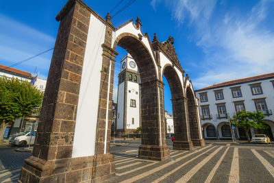 Low angle view of historic building against sky