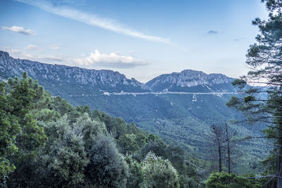 Scenic view of mountains against sky