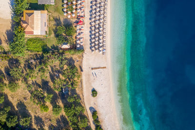 High angle view of swimming pool at beach